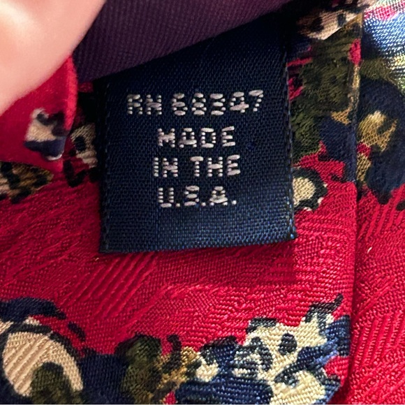 Abercrombie & Fitch Vintage 80’s/ 90’s Paisley All Silk Red Tie Made In The USA - Picture 4 of 5